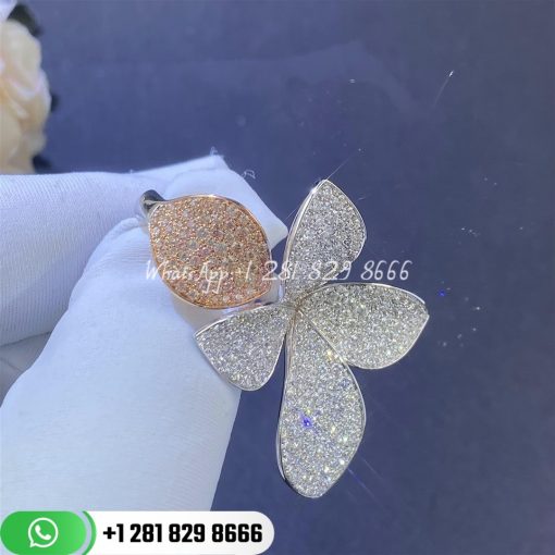 Pasquale bruni giardini segreti flower ring with diamonds 18k rose gold and white gold custom jewelry (3)