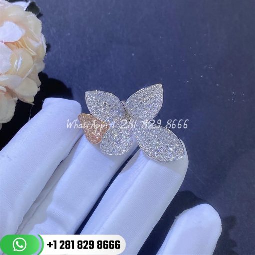 Pasquale bruni giardini segreti flower ring with diamonds 18k rose gold and white gold custom jewelry (4)