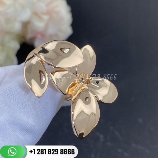 Pasquale bruni giardini segreti five leaves flower ring in 18k rose gold custom jewelry coral (4)
